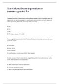 Transitions Exam 4 questions n answers graded A&plus;