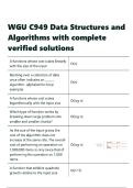 WGU C949 Data Structures and Algorithms with complete verified solutions