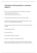 Transitions final questions n answers rated A&plus;