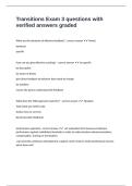 Transitions Exam 3 questions with verified answers graded