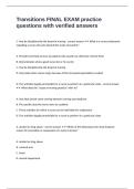 Transitions FINAL EXAM practice questions with verified answers