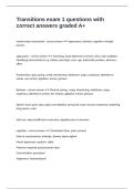 Transitions exam 1 questions with correct answers graded A&plus;