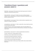 Transitions Exam 1 questions and answers rated A&plus;