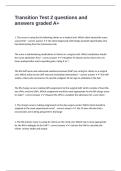 Transition Test 2 questions and answers graded A&plus;