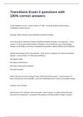 Transitions Exam 2 questions with 100- correct answers