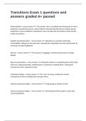 Transitions Exam 1 questions and answers graded A&plus; passed