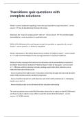 Transitions quiz questions with complete solutions