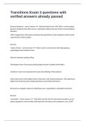 Transitions Exam 3 questions with verified answers already passed