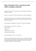 Role Transition Test 1 questions with 100&percnt; complete solutions
