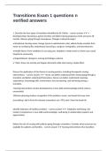 Transitions Exam 1 questions n verified answers