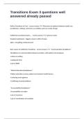 Transitions Exam 3 questions well answered already passed