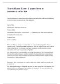 Transitions Exam 2 questions n answers rated A&plus;