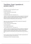 Transitions- Exam 1 questions & answers rated A&plus;