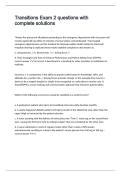 Transitions Exam 2 questions with complete solutions