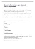 Exam 1 Transitions questions & answers rated A&plus;