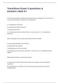 Transitions Exam 3 questions & answers rated A&plus;
