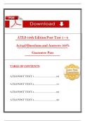 2025 ATLS 10th Edition Post Test 1&ndash;4 &vert; Actual Questions & Verified Answers &vert; PDF Download