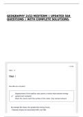 GEOGRAPHY 2152 MIDTERM &vert; UPDATED 564 QUESTIONS &vert; WITH COMPLETE SOLUTIONS&period;