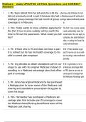 Medicare - study UPDATED ACTUAL Questions and CORRECT  Answers