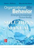 Solutions Manual Organizational Behavior Emerging Knowledge Global Reality 10th Edition by Steven McShane, Mary Von Glinow 