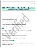 2021 WVSSAC Part 2 Baseball Test Questions  with Detailed Verified Answers