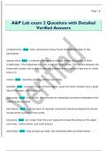 A&P Lab exam 2 Questions with Detailed  Verified Answers