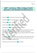 A&P 1 Lab Exam 2 Blinn College Paulhill  Questions with Detailed Verified Answers 