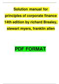Solution Manual Principles of Corporate Finance 14th Edition 2026 &ndash; Brealey&comma; Myers & Allen A&plus;
