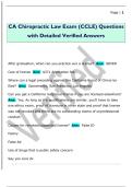 CA Chiropractic Law Exam &lpar;CCLE&rpar; Questions  with Detailed Verified Answers