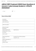 ABFAS CBPS Treatment &lpar;2025&rpar; Exam Questions & Answers &vert; Latest Already Graded A&plus; UPDATE 2025&vert;2026&excl;&excl;