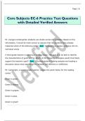 Core Subjects EC-6 Practice Test Questions  with Detailed Verified Answers 