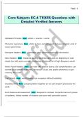 Core Subjects EC-6 TEXES Questions with  Detailed Verified Answers