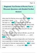 Diagnostic Test Portion of Permit Test in  Wisconsin Questions with Detailed Verified  Answers 