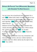 Drivers Ed Permit Test &lpar;Wisconsin&rpar; Questions  with Detailed Verified Answers