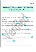 Drive Safe Colorado Permit Test Questions  with Detailed Verified Answers 