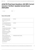 AFAB 110 Final Exam Questions with 100&percnt; Correct Answers &vert; Verified &vert; Updated &lpar;Actual Exam&rpar; 20252026