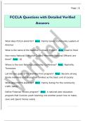 FCCLA Questions with Detailed Verified  Answers