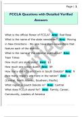 FCCLA Questions with Detailed Verified  Answers