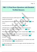 FSE 112 Final Exam Questions with Detailed  Verified Answers