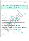 GIA Colored Stone Final Exam Questions  with Detailed Verified Answers