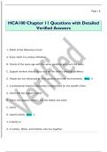 HCA100 Chapter 11 Questions with Detailed  Verified Answers