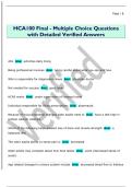 HCA100 Final - Multiple Choice Questions  with Detailed Verified Answers