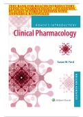 TEST BANK FOR ROACHS INTRODUCTORY  CLINICAL PHARMACOLOGY 11TH EDITION,  BY SUSAN M FORD QUESTIONS WITH  ANSWERS & RATIONALES 