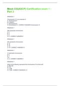 Mock CG&lpar;ASCP&rpar; Certification exam 1 - Part 2 Questions and Answers Best rated A&plus; Guaranteed Success Latest Update