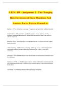 A&period;R&period;M&period; 400 - Assignment 1 - The Changing Risk Environment Exam Questions And Answers Latest Update Graded A&plus;