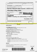Pearson Edexcel Level 1&sol;Level 2 GCSE &lpar;9&ndash;1&rpar; Turkish PAPER 3&colon; Reading and understanding in Turkish Foundation Tier QP MAY 2025 