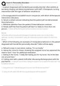 Exam 4&colon; Personality Disorders Exam Questions and Answers 100&percnt; Pass &vert; Verified and Updated 