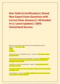 One Yield v2 Certification&vert;&vert; Brand New Expert Exam Questions with Correct Clear Answers&vert;&vert; All Graded A&plus;&vert;&vert; Latest Update&vert;&vert; 100&percnt; Guaranteed Success&period;