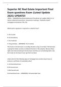 Superior NC Real Estate Important Final Exam questions Exam &lpar;Latest Update 2025&rpar; UPDATE&excl;&excl;