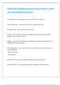 NUR2392 Multidimensional Care II Exam 2 with accurate detailed answers